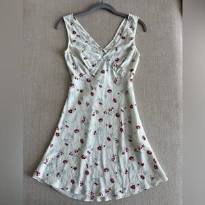 Realisation Par White Dress with Pink Floral Accents